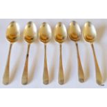 6 silver salt and sauce spoons Sheffield hallmark