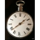 A solid silver pocket watch Makers J Robins London