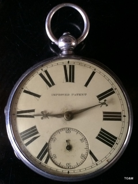 A silver hallmarked pocket watch Chester 1873