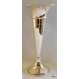 Tall silver trumpet vase 25.5cm high