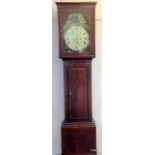 A mahogany long case 8 day clock with painted calendar dial