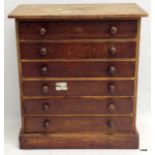 A Mahogany 6 drawer collector's cabinet h42 x w38 x d23
