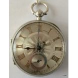 A silver pocket watch with embossed decoration Chester 1813