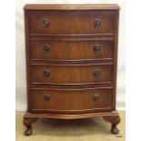 A mahogany 4 drawer chest h70 x 48 x 37