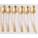 A set of 6 silver teaspoons Sheffield 1904 75gms