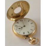 An 18ct gold half Hunter pocket watch Sheffield 1875 Army and Navy