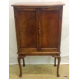 A Victorian mahogany fitted drinks cabinet on cabriole legs