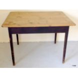 A vintage pine cottage table, 73 x 107 x 79cm