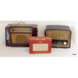 Three vintage Bakolite radios. Roberts, RegentTone P21 and Bush VHF70