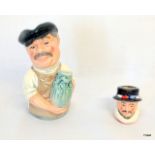 Two Royal Doulton Jugs, Albert Sagger the Potter & Beefeater 11cm