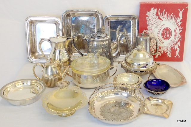 A quantity of silver plated items