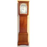 A teak grandfather clock