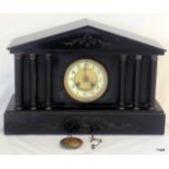 A French Victorian slate mantle clock