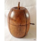 A wooden antique style melon tea caddy