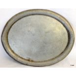 An oval Pewter 1930's tea tray