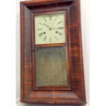 Rosewood wall clock with glazed door face marked Jos Weare Wincanton