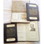 Four vintage British passports from the 1940s 50s & 60s