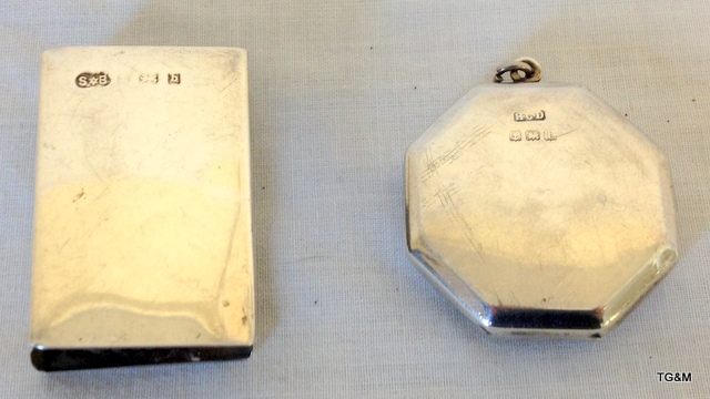 a silver compact together with a silver match box holder - Image 2 of 3