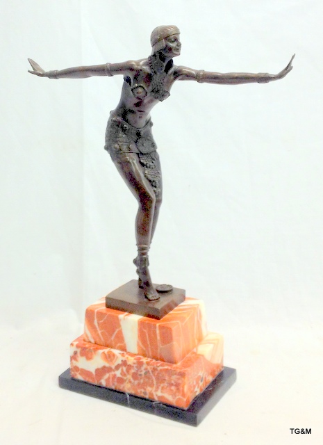A Deco bronze figure