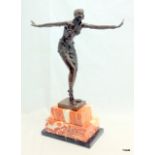 A Deco bronze figure