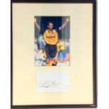 A framed signed photograph of Steve Bull of Liverpool and Wolverhampton Wanderers 38 x 30