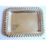 A silver hallmarked card or pin tray