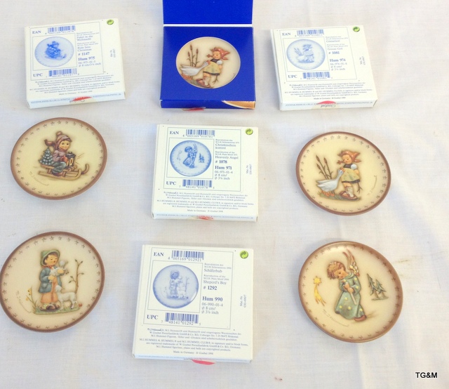 Five Hummel miniature collectors plates by Goebel. All boxed