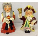A Wedgewood 'Lord chief justice' character jug and The Town Crier 2 jug