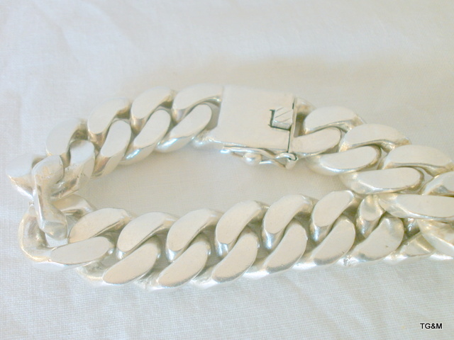 A heavy men's silver necklace and bracelet - Image 3 of 4