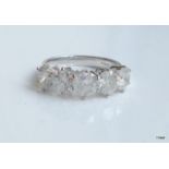 An 18ct White Gold Five Stone Diamond Ring. 3.16ct