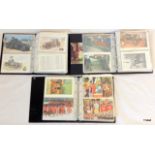 100s of military postcards contained in three albums