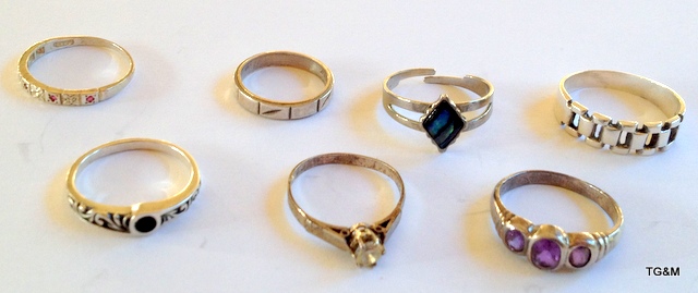 Mixed Silver & Other Rings (7)