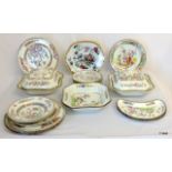 A Copeland Spode Serving Dish and Plates, Minton Plates and Other named items