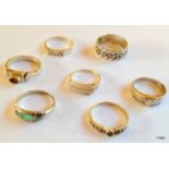 Mixed Silver & Other Rings (7)