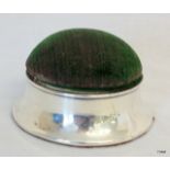 H. Pidduck & Sons, Birmingham. Silver Pin Cushion with Compartment. Dated 1919