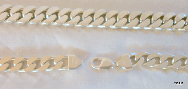 A heavy men's silver necklace and bracelet - Image 2 of 4
