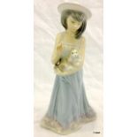 A Lladro figure of a girl holding a dog 21cm high