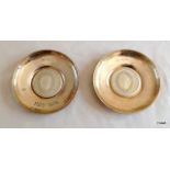 A pair of silver commemorative pin dishes to St Bartholomew Hospital 1123-1973