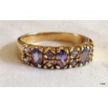 A ladies 9ct gold and amethyst ring size O
