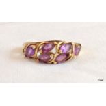 A ladies 9ct gold Amethyst ring size O