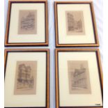 Four Shrewsbury Town Building Prints, with Impressed Watermark R L Bartlett. Size 28 x 21