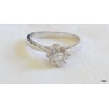 An 18ct White Gold Diamond Solitaire. Approx 1.1ct