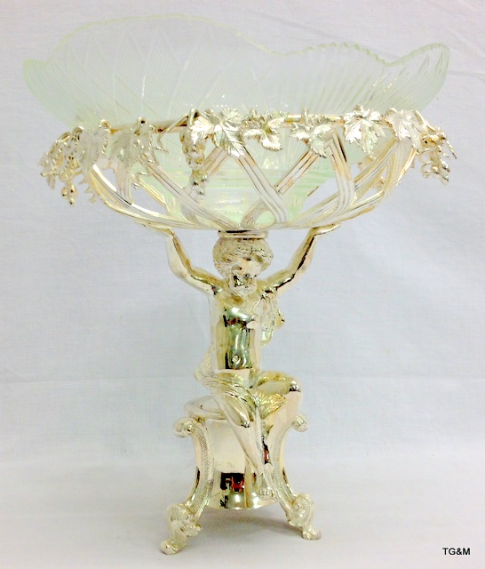 A silver plated table centre piece