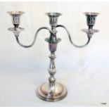 A Silver Plated Three Arm Candelabra