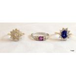 3 ladies 9ct gold rings