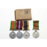 A WW2 husband & wife Medals consisting of his mounted Defence Medal - War Medal and Cadet Forces