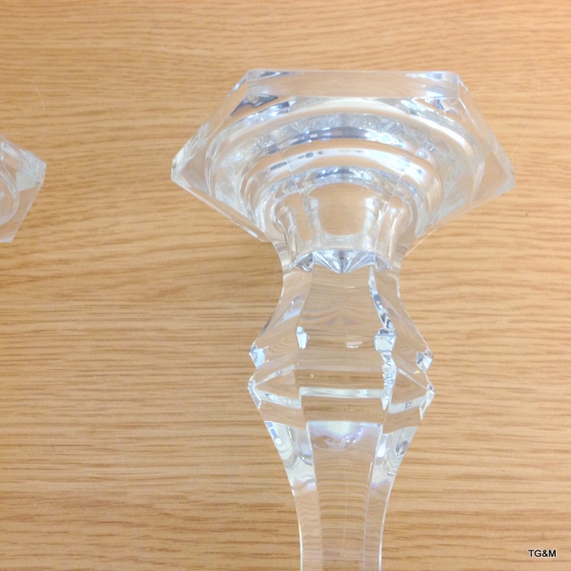 A pair of good quality cut glass candle sticks 46cm high - Image 2 of 8