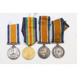 A WW1 Medal pair to 75174 Private HC Broadhurst of the Liverpool Regiment with two WW1 War Medals