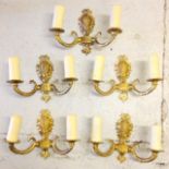 Five wall light fittings