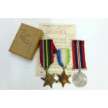 A WW2 Royal Navy medal group of three consisting of the Atlantic Star the Pacific Star and the War